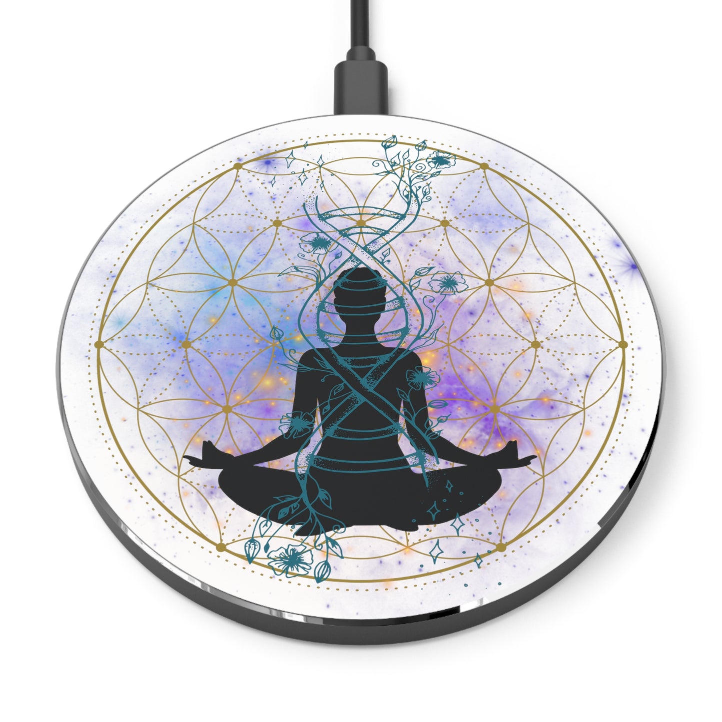 Flower of Life white Wireless Charger