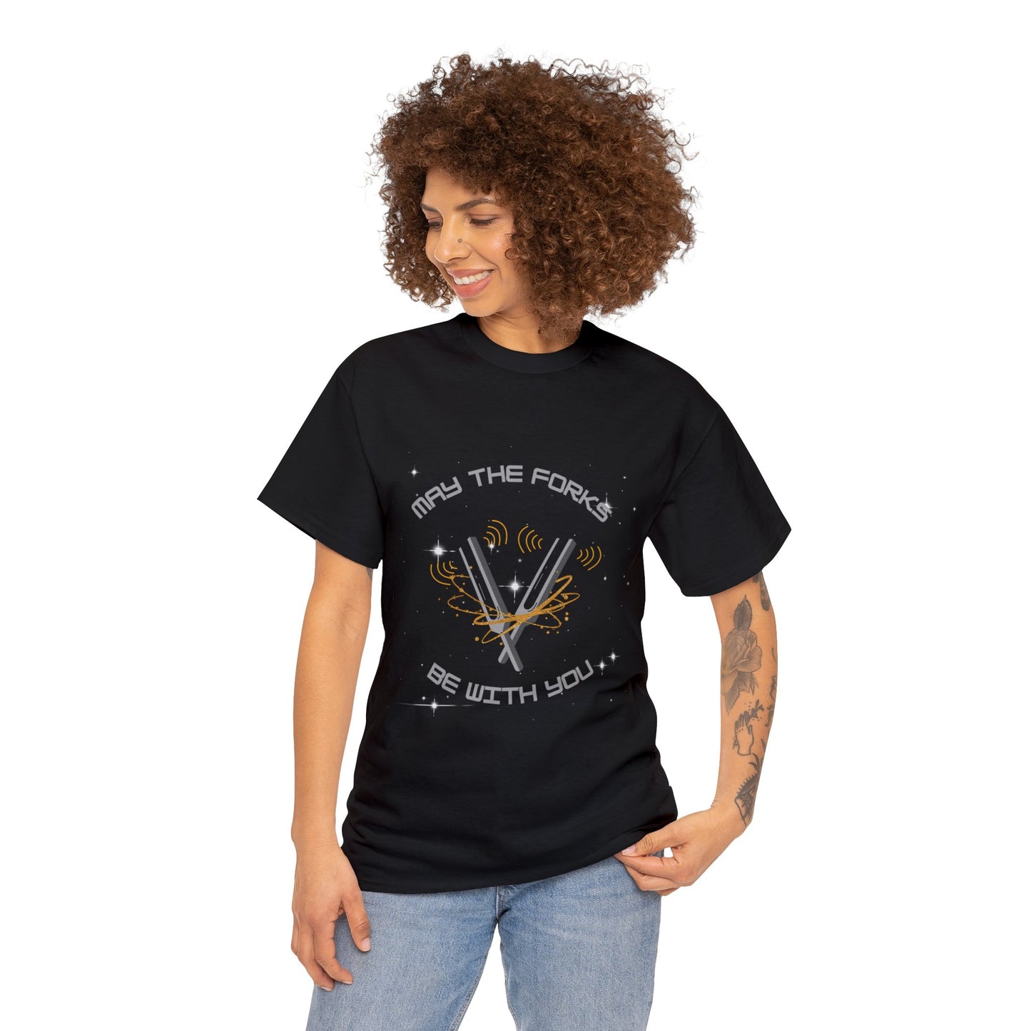 May the Forks be With You Unisex Heavy Cotton Tee