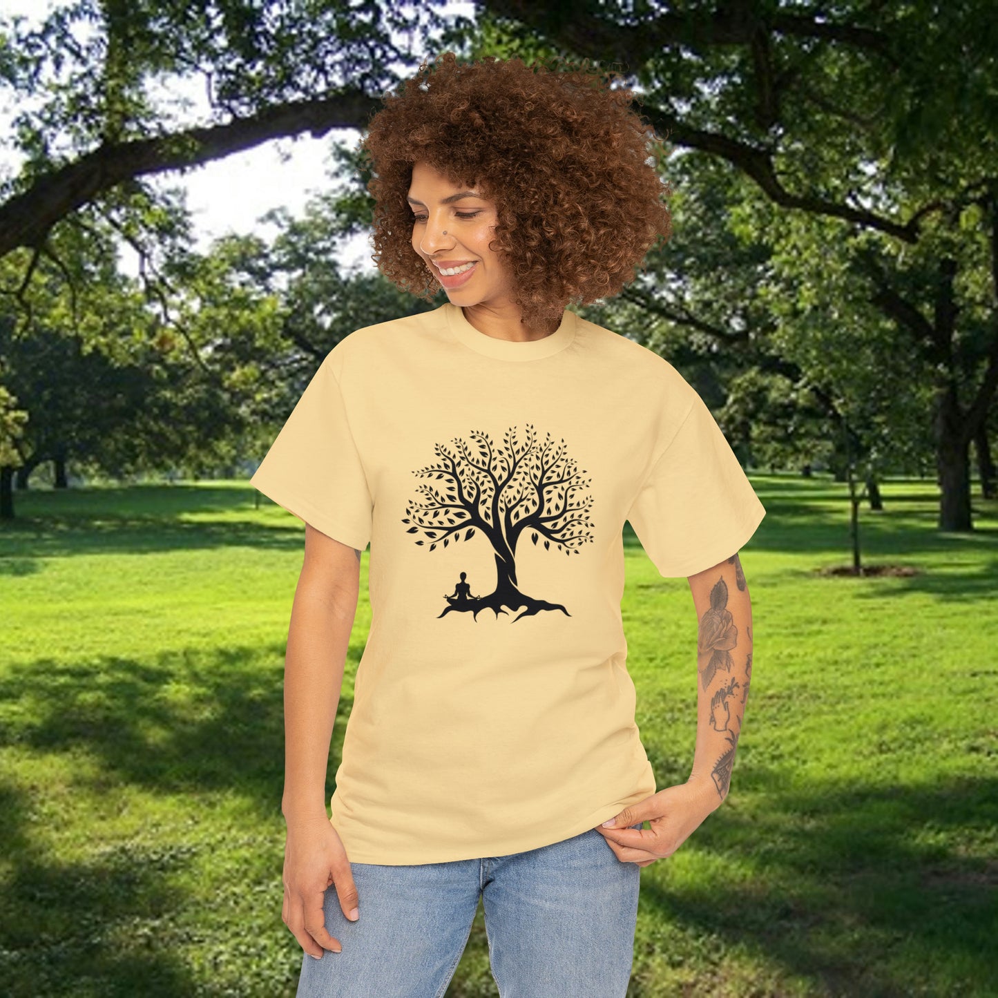 Meditation Tree Unisex Heavy Cotton Tee