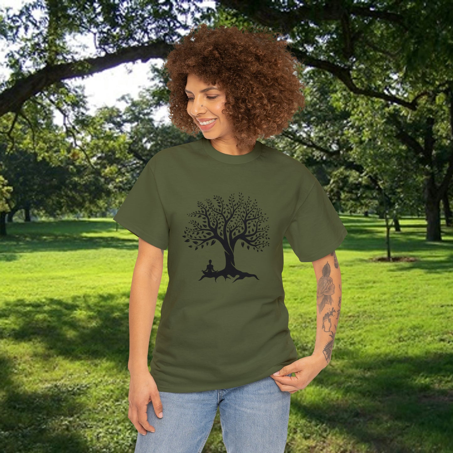 Meditation Tree Unisex Heavy Cotton Tee