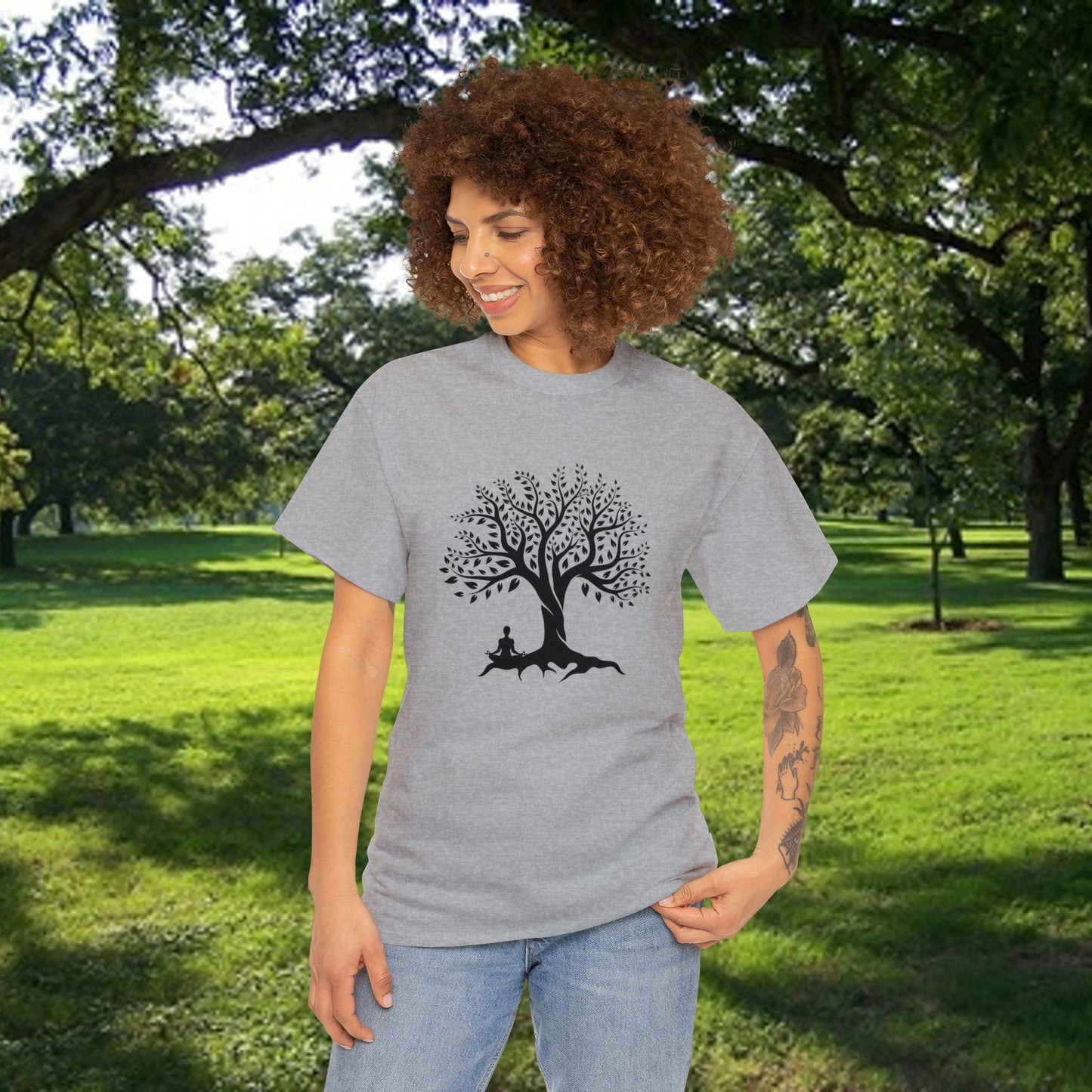 Meditation Tree Unisex Heavy Cotton Tee