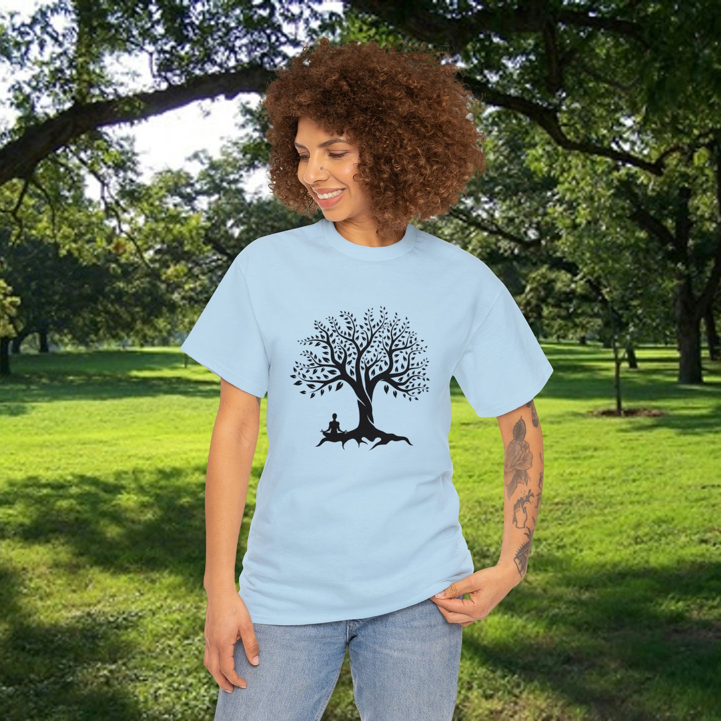 Meditation Tree Unisex Heavy Cotton Tee