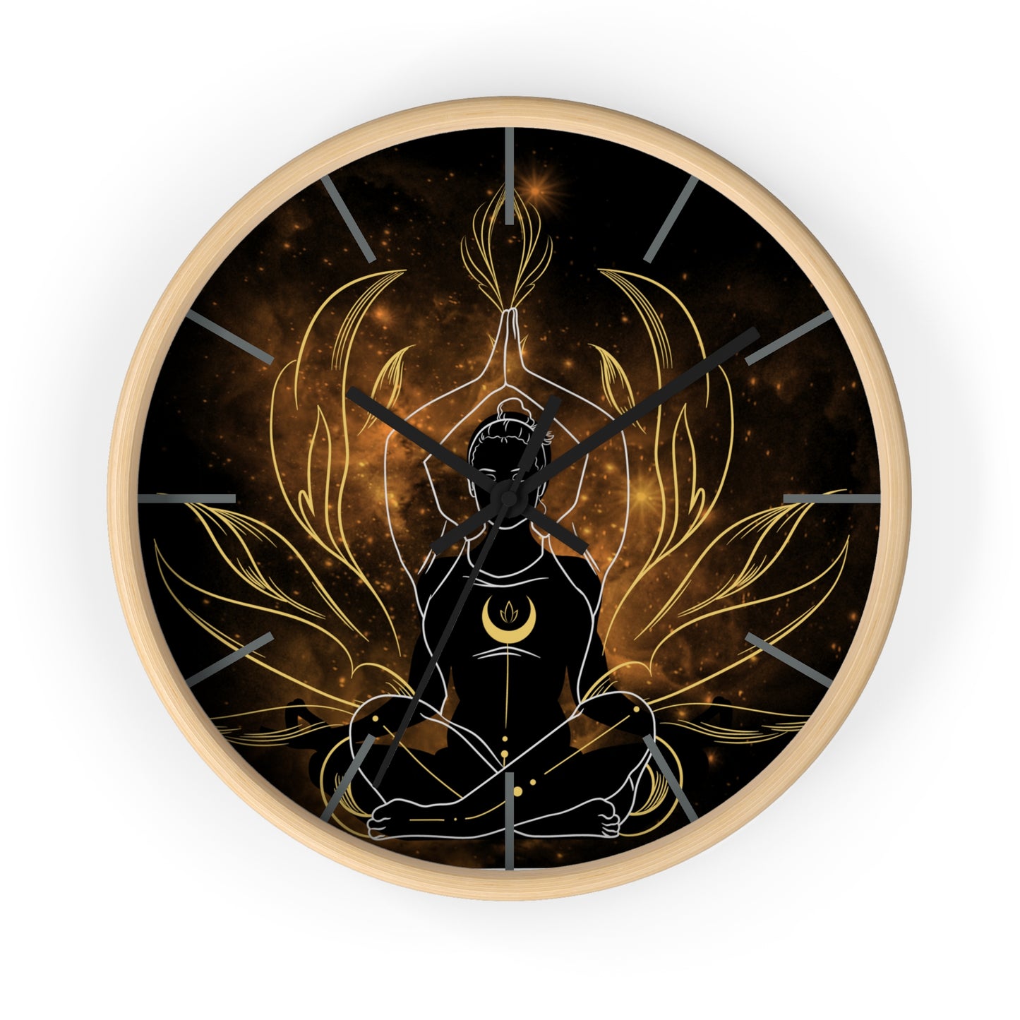 Namaste time dark Wall Clock