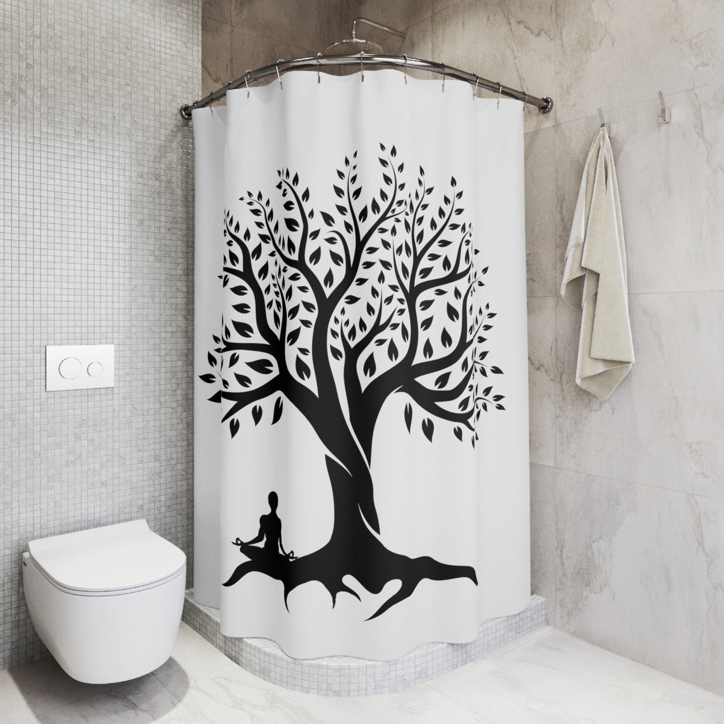 Meditation Tree Polyester Shower Curtain