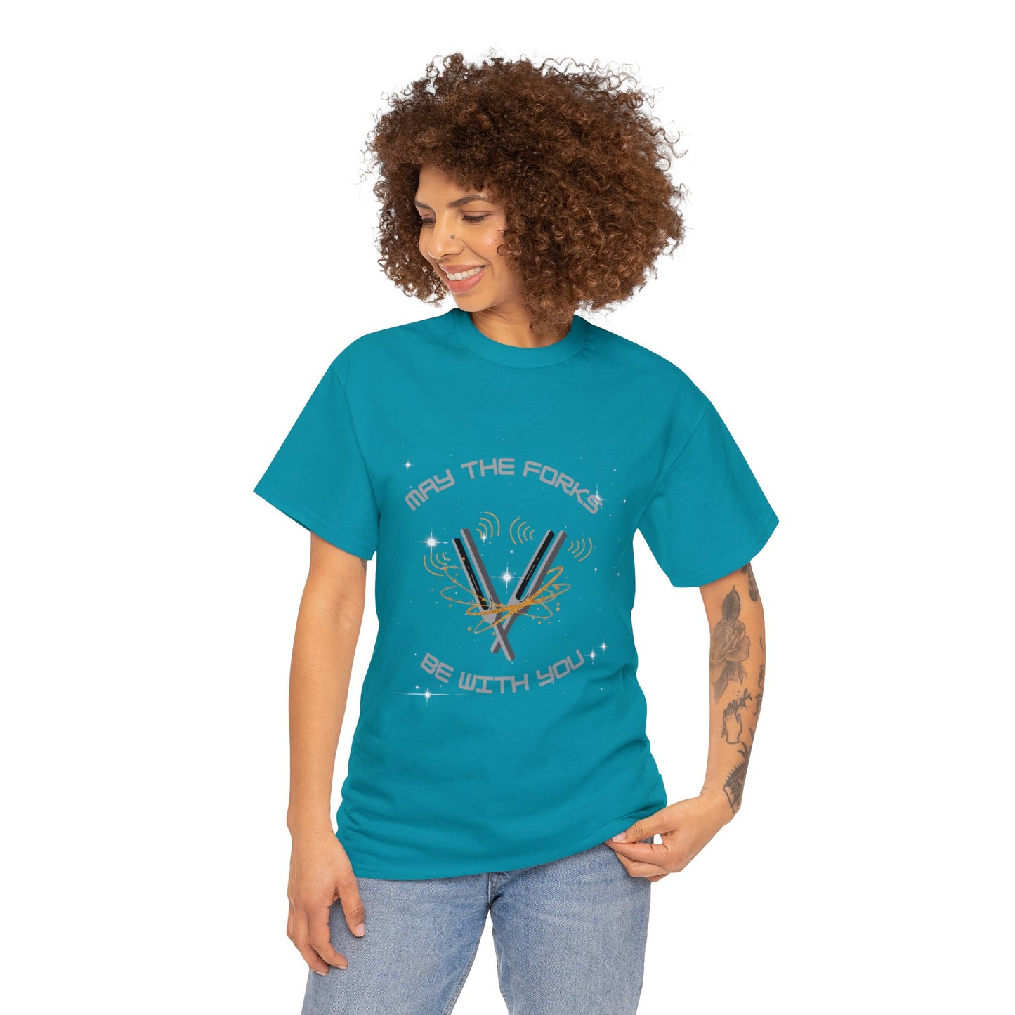 May the Forks be With You Unisex Heavy Cotton Tee