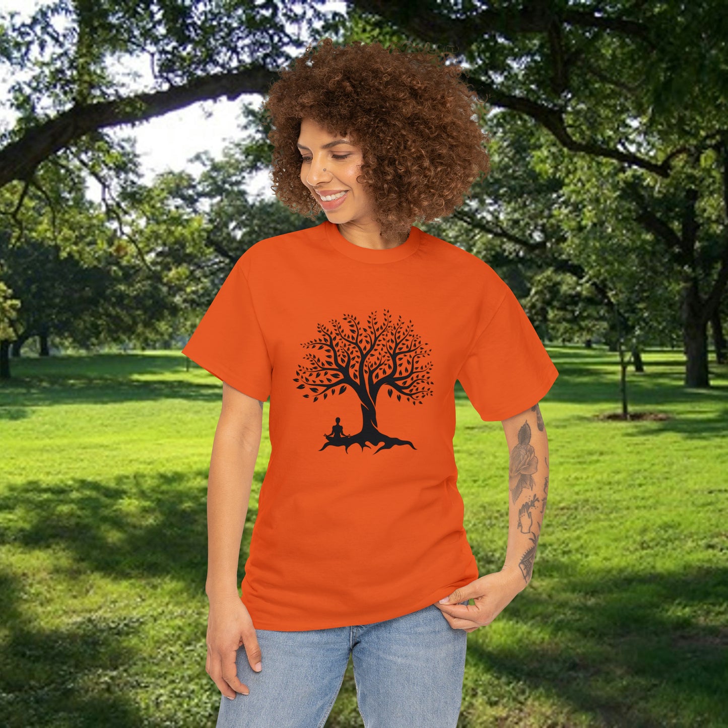 Meditation Tree Unisex Heavy Cotton Tee