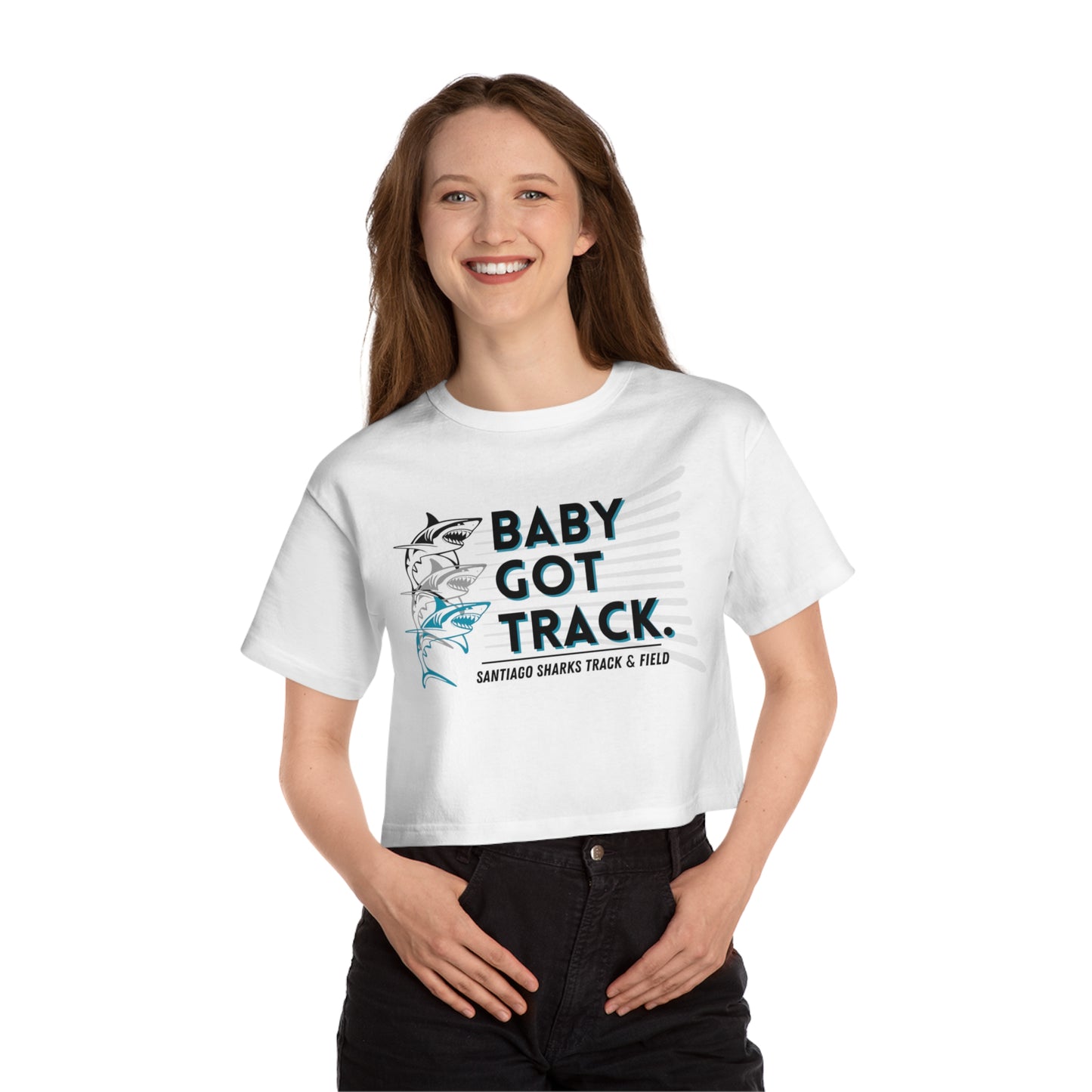 SANTIAGO BABY GOT TRACK Champion Women's Heritage Cropped T-Shirt