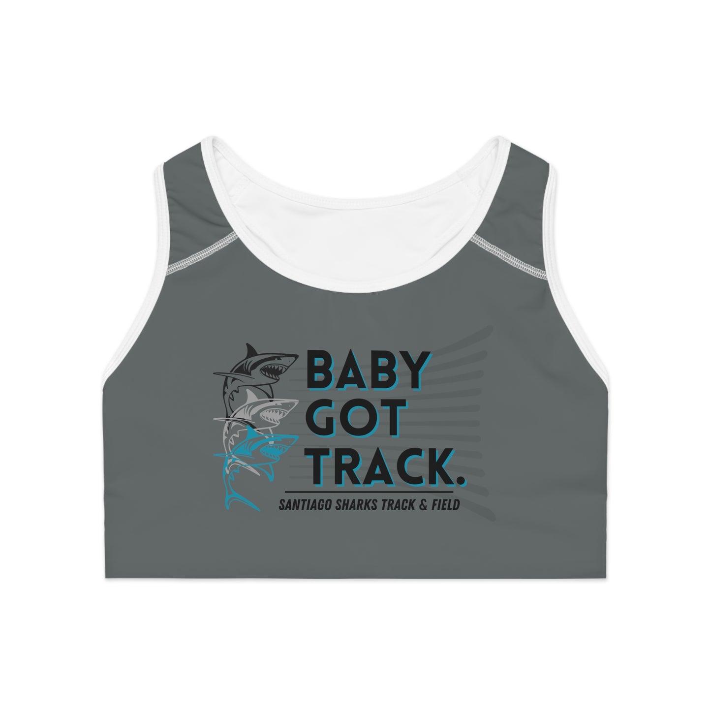 SANTIAGO BABY GOT TRACK Sports Bra (AOP)