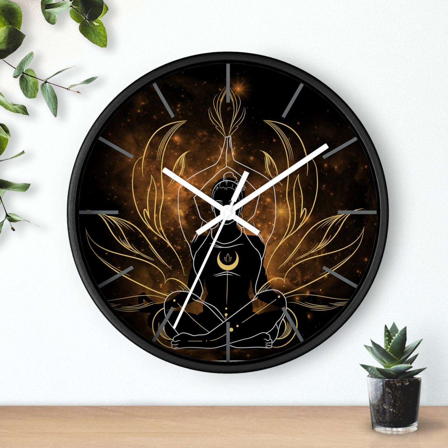 Namaste time dark Wall Clock