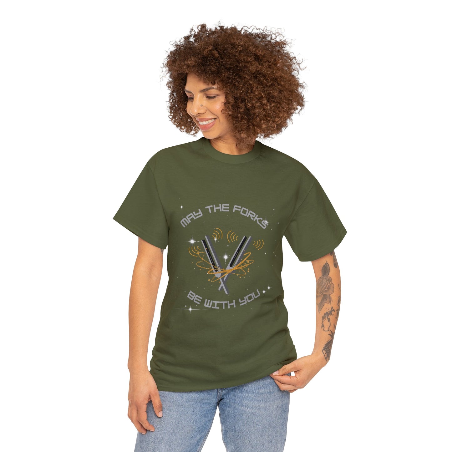 May the Forks be With You Unisex Heavy Cotton Tee