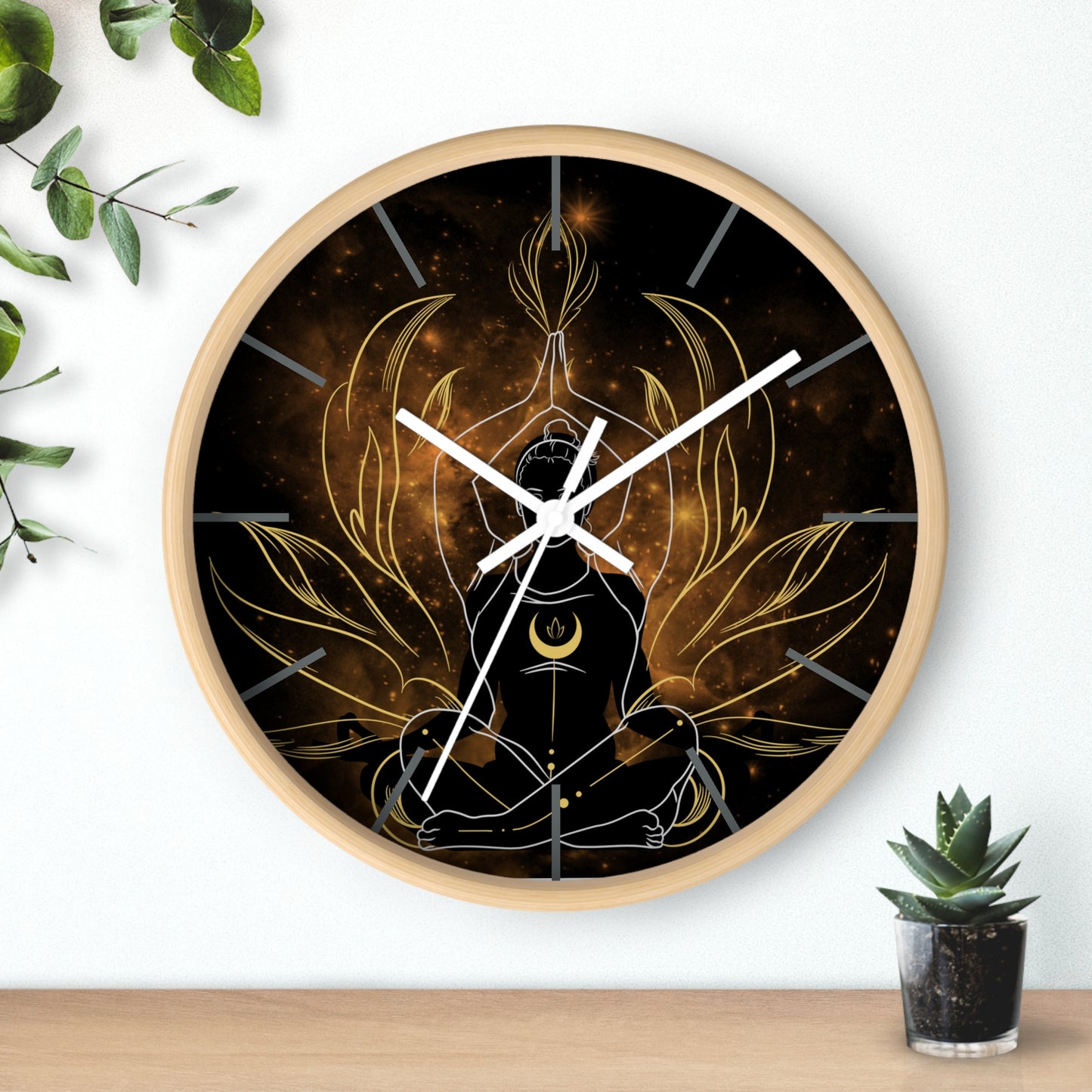 Namaste time dark Wall Clock