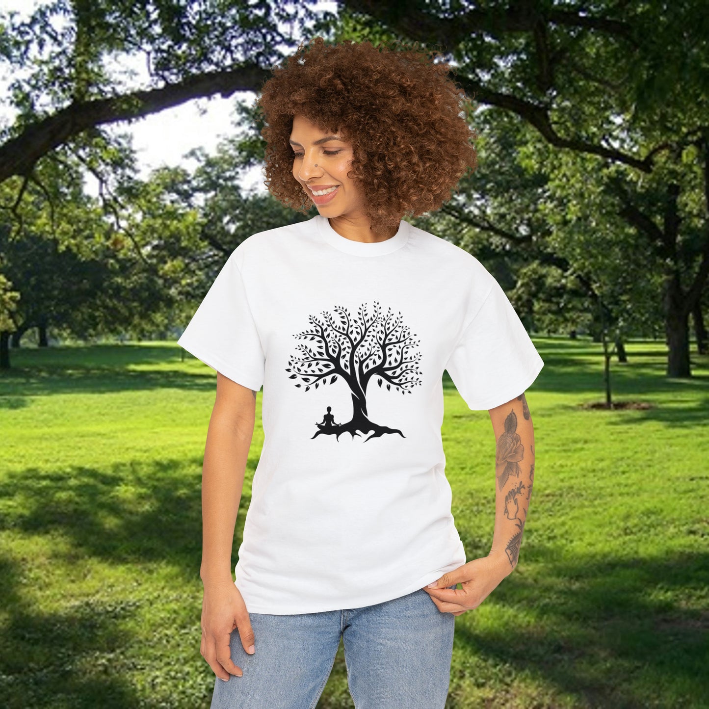 Meditation Tree Unisex Heavy Cotton Tee