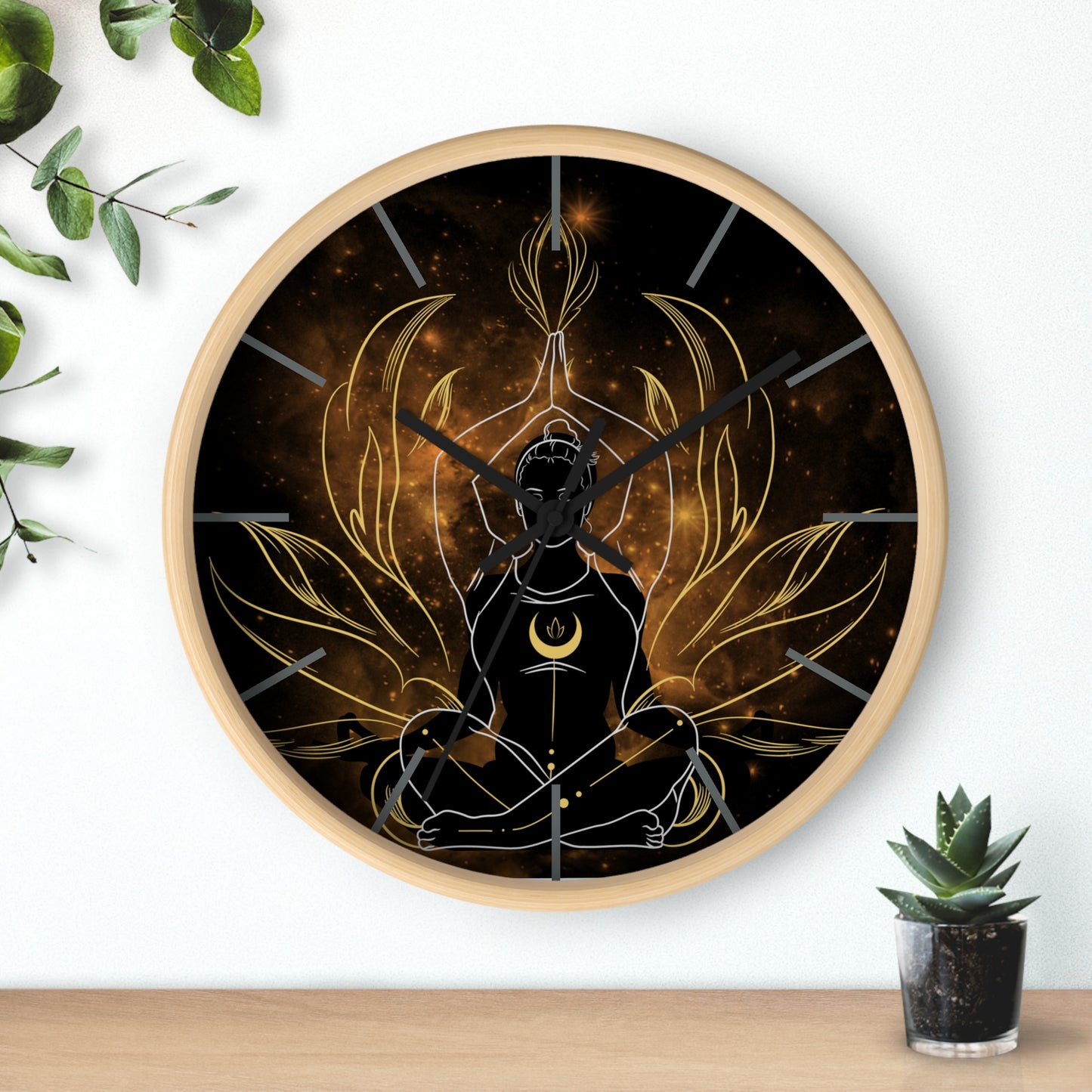 Namaste time dark Wall Clock