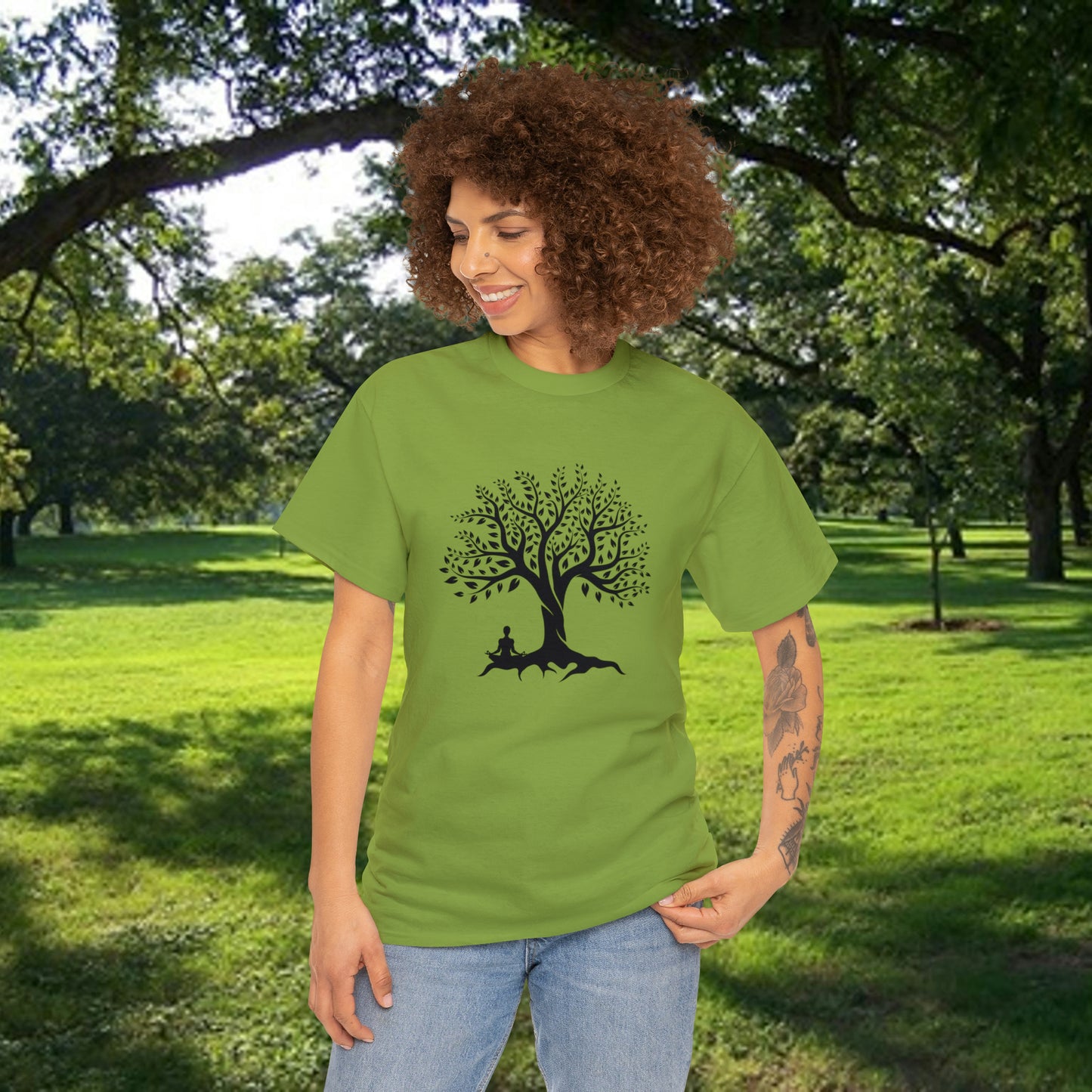 Meditation Tree Unisex Heavy Cotton Tee