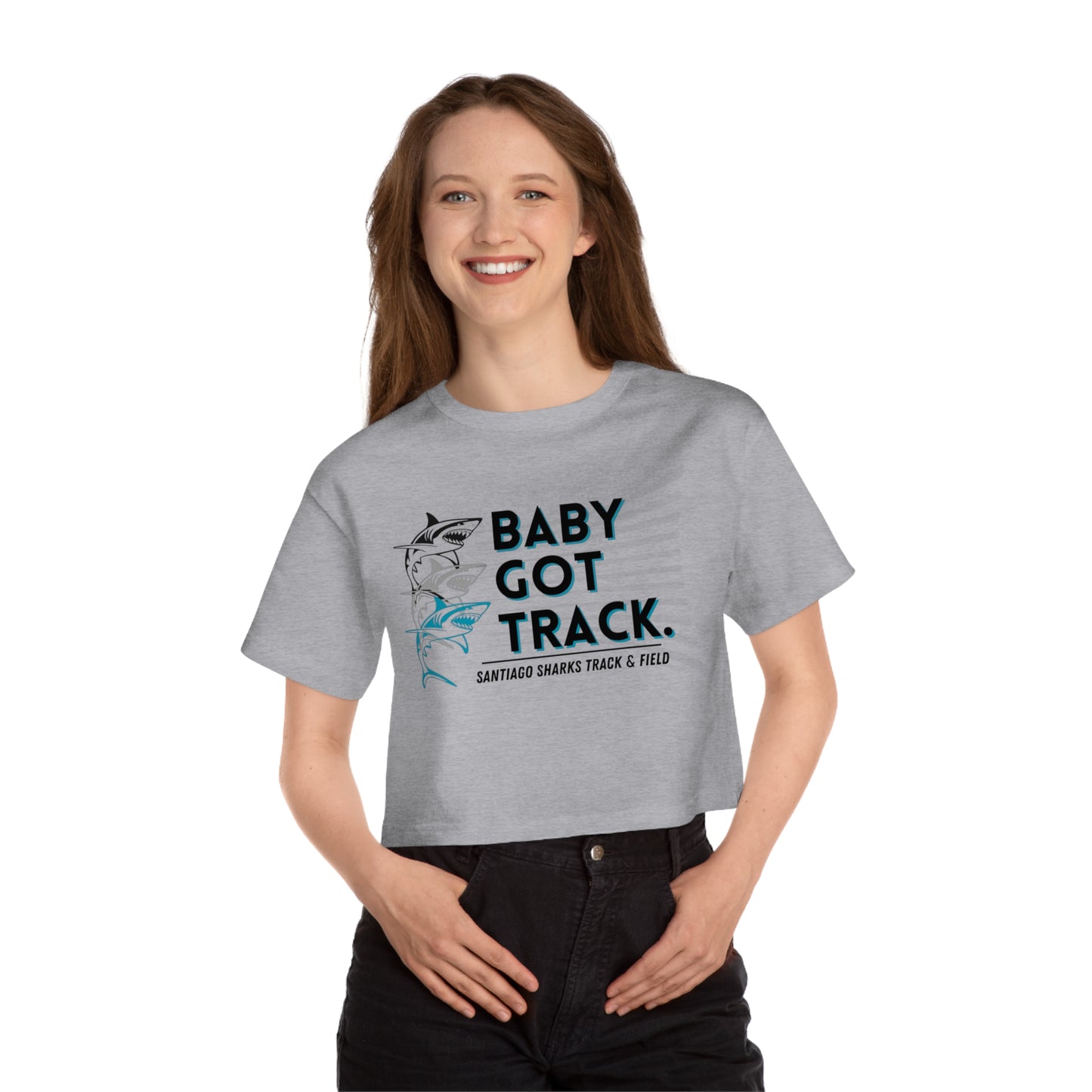 SANTIAGO BABY GOT TRACK Champion Women's Heritage Cropped T-Shirt