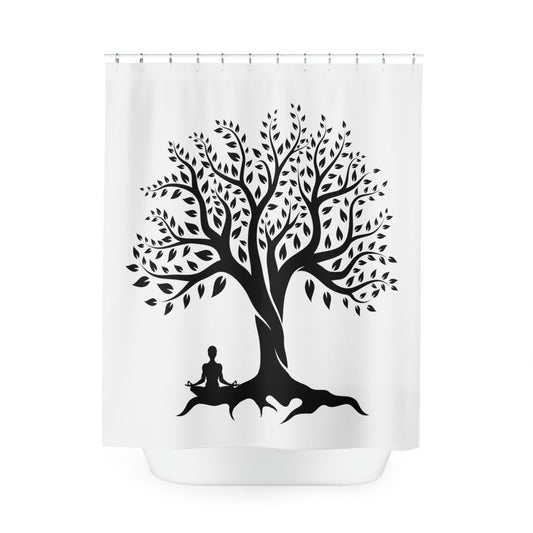 Meditation Tree Polyester Shower Curtain