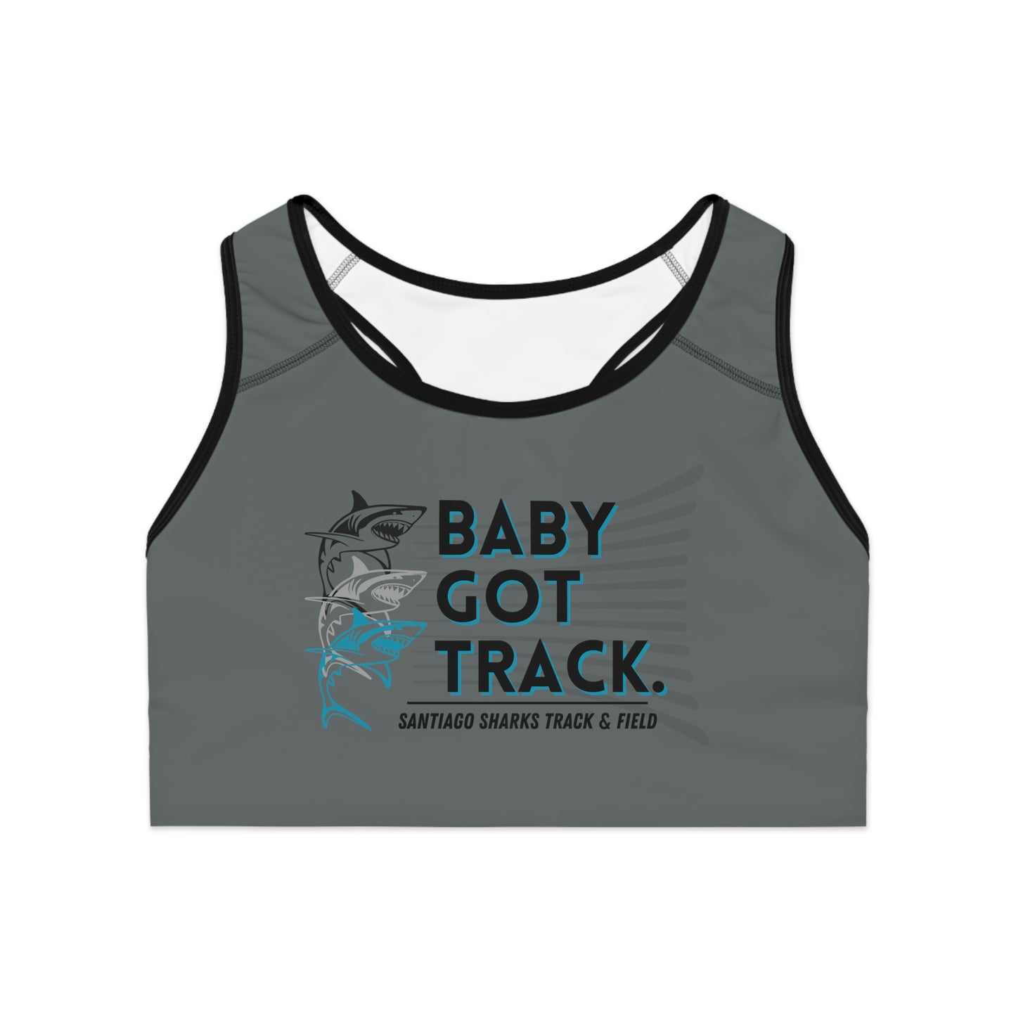 SANTIAGO BABY GOT TRACK Sports Bra (AOP)