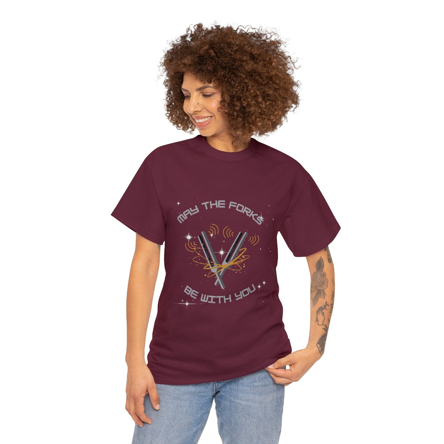 May the Forks be With You Unisex Heavy Cotton Tee