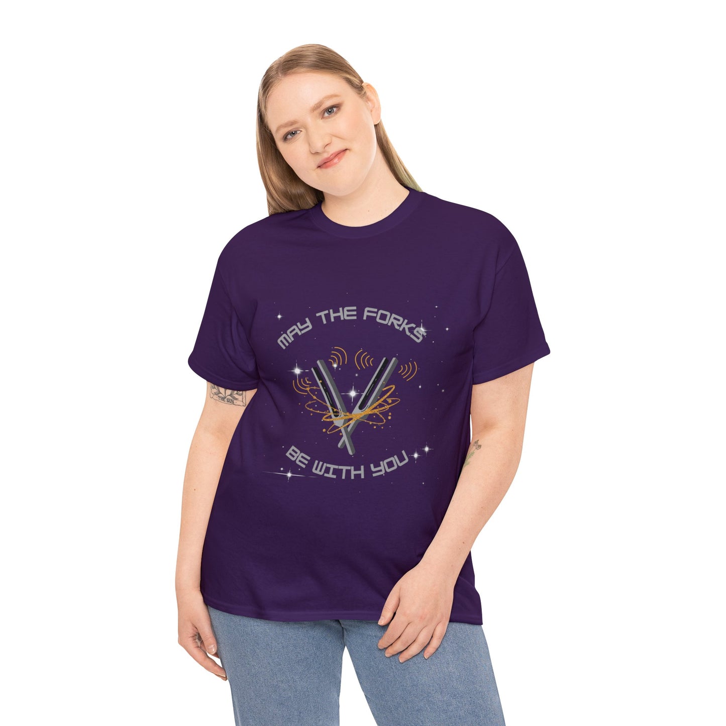 May the Forks be With You Unisex Heavy Cotton Tee