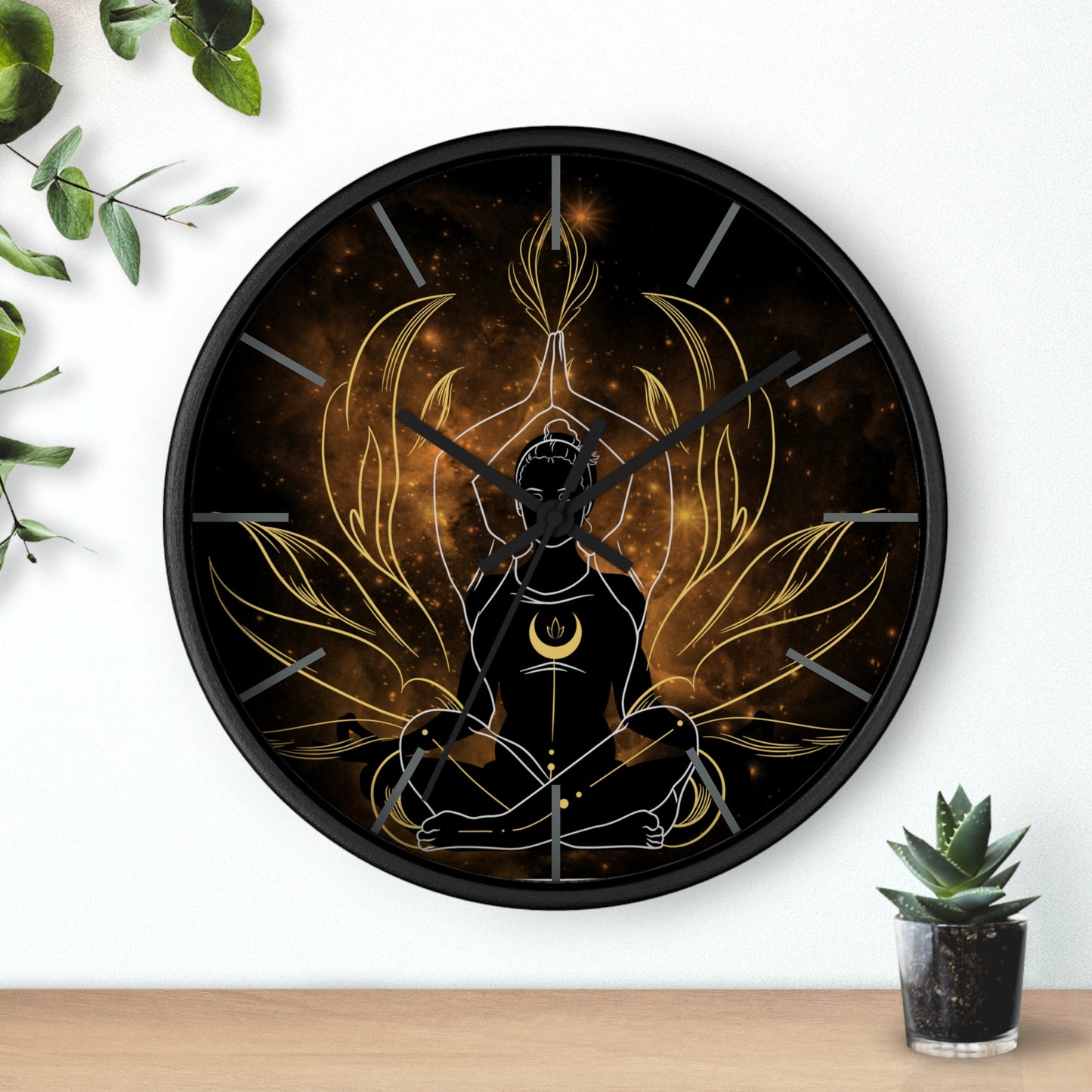 Namaste time dark Wall Clock