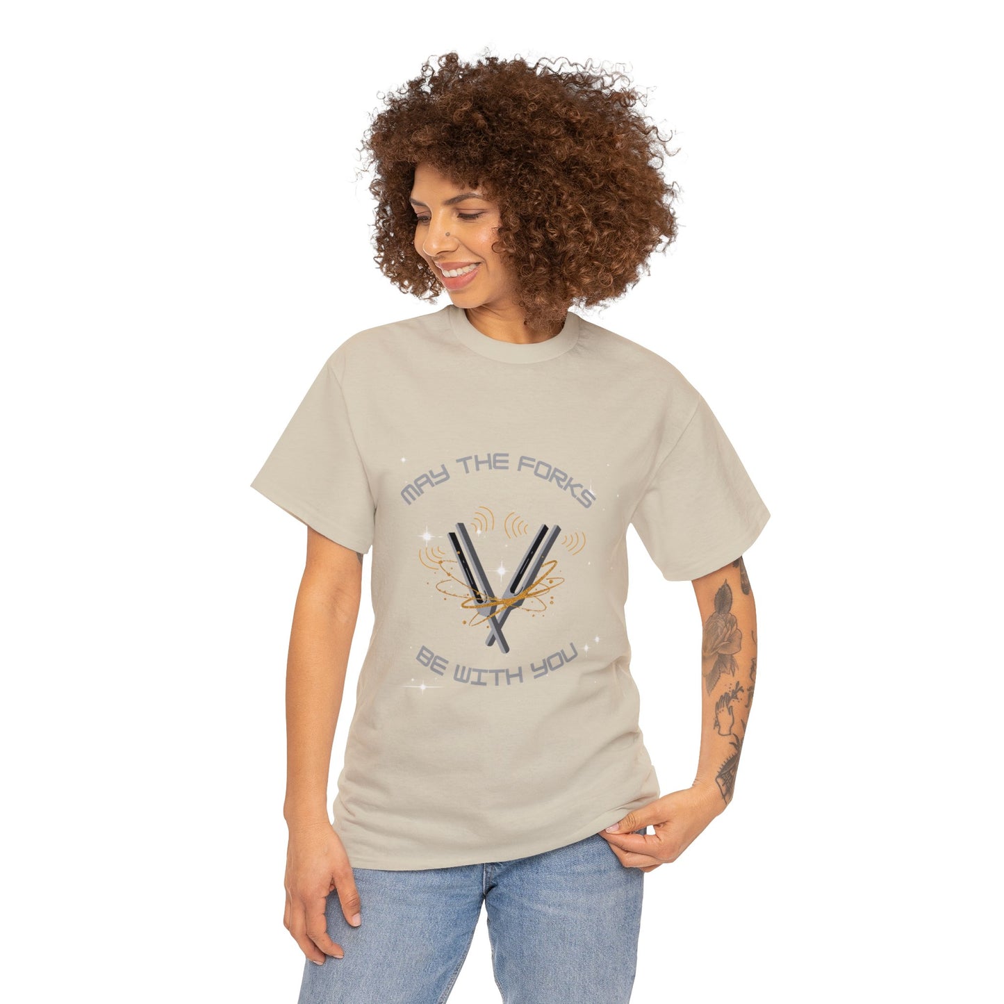 May the Forks be With You Unisex Heavy Cotton Tee