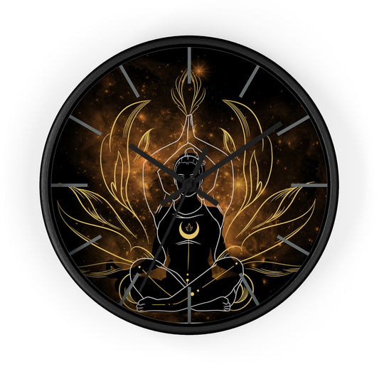 Namaste time dark Wall Clock