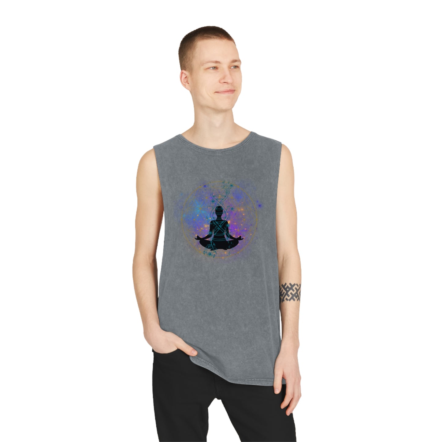 Flower of life Unisex Stonewash Tank Top