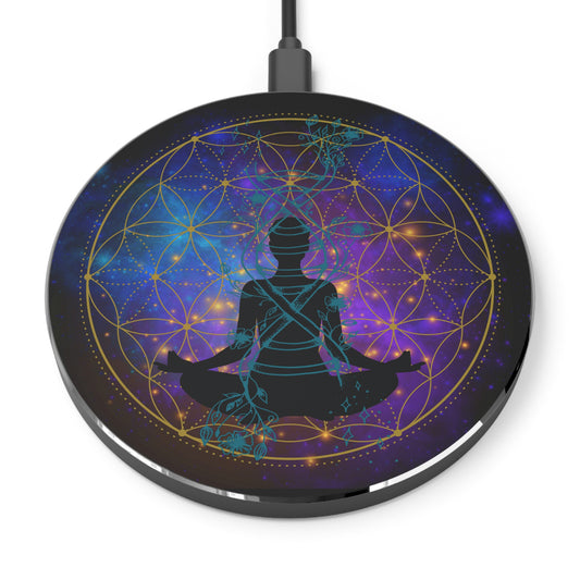 Flower of life black Wireless Charger