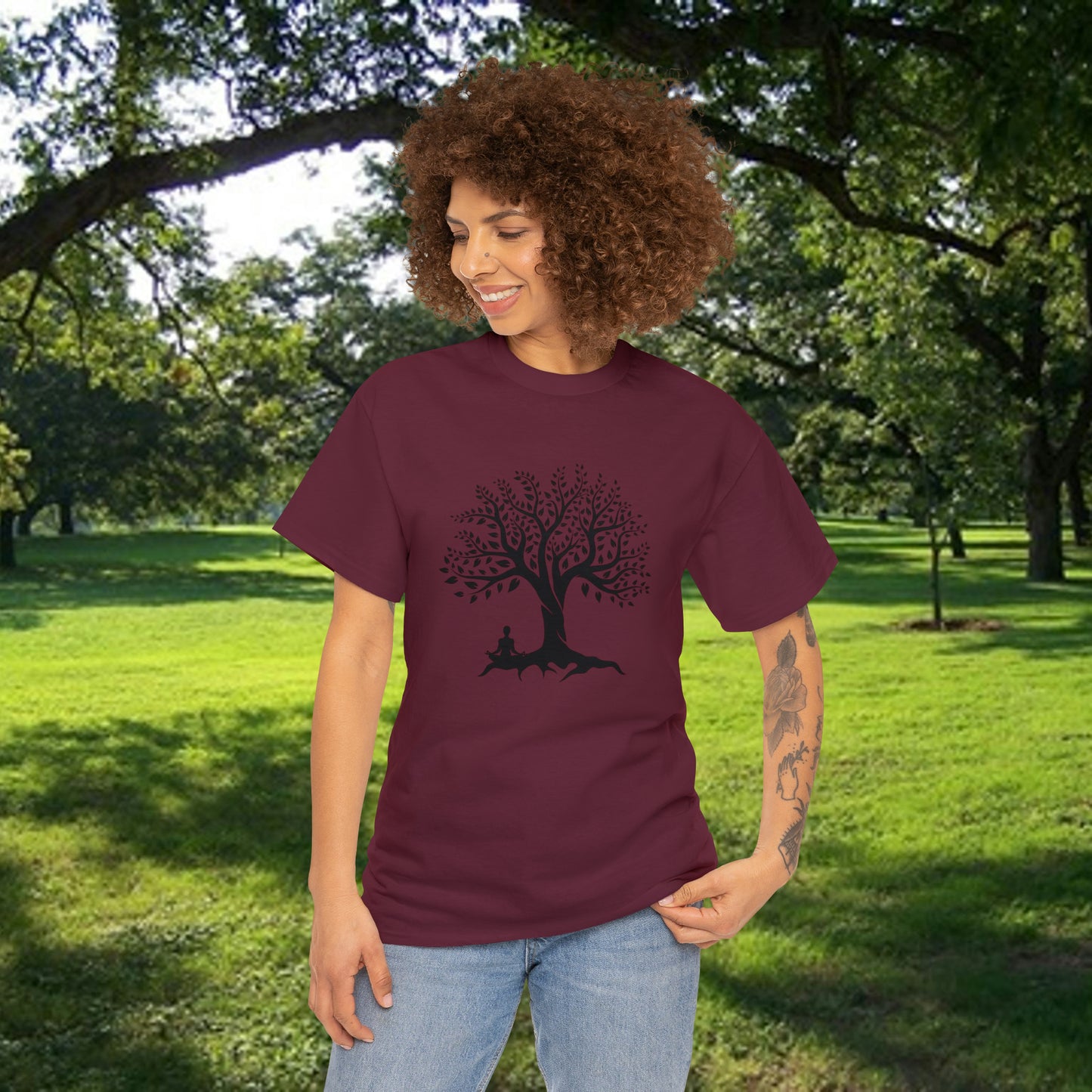 Meditation Tree Unisex Heavy Cotton Tee