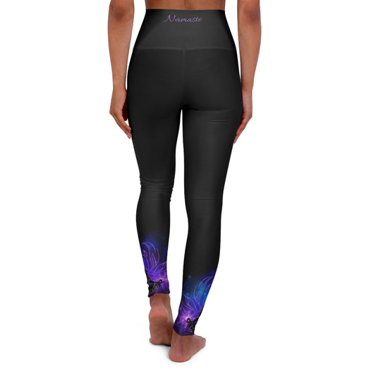 NAMASTE High Waisted Yoga Leggings (AOP)