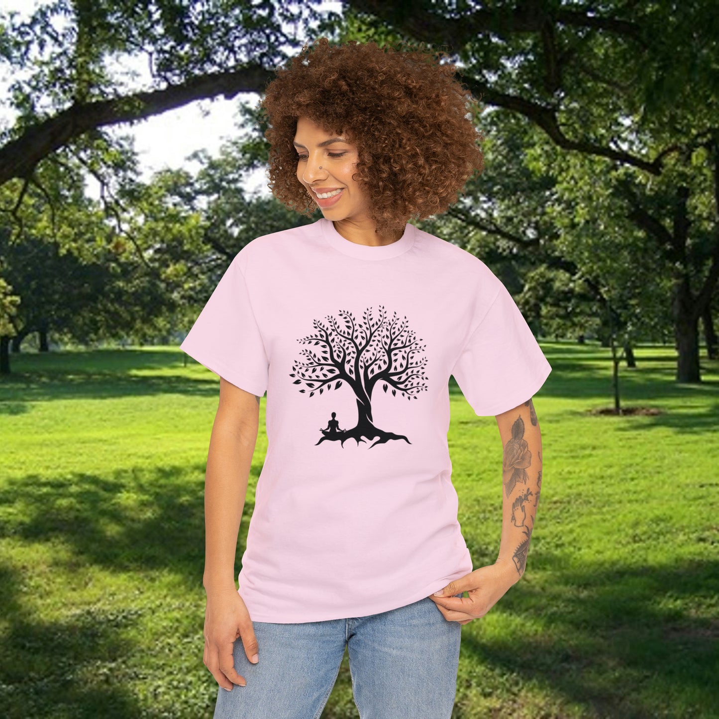 Meditation Tree Unisex Heavy Cotton Tee