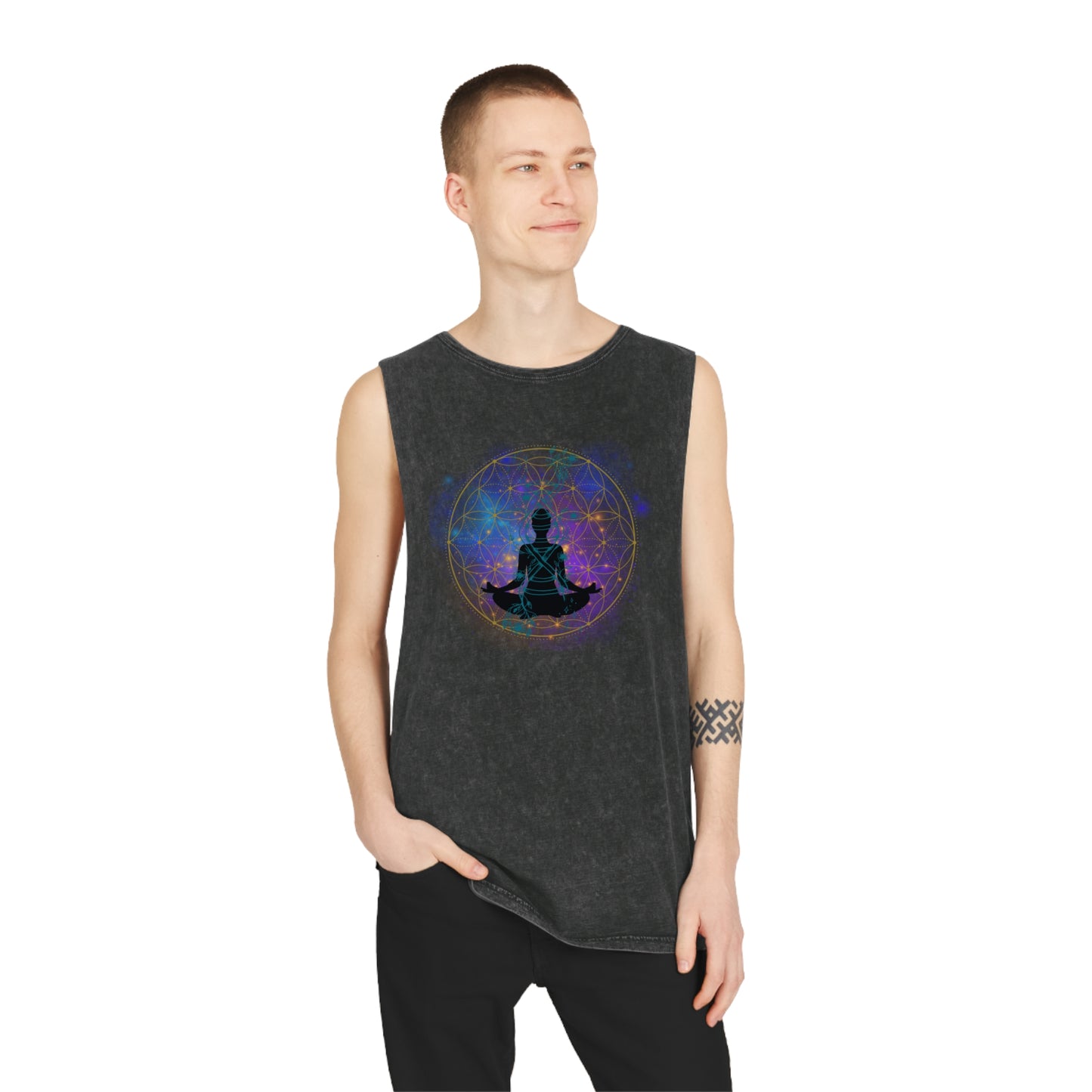 Flower of life Unisex Stonewash Tank Top