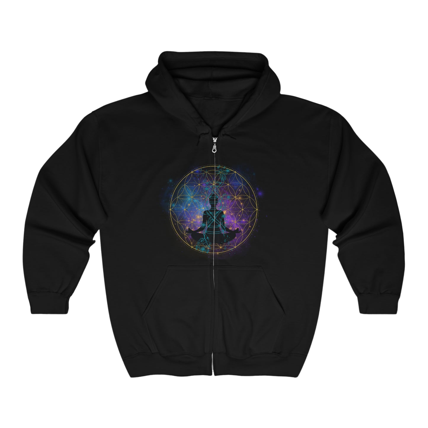 FLOWER OF LIFE Unisex Heavy Blend™ Full Zip Hooded Sweatshirt