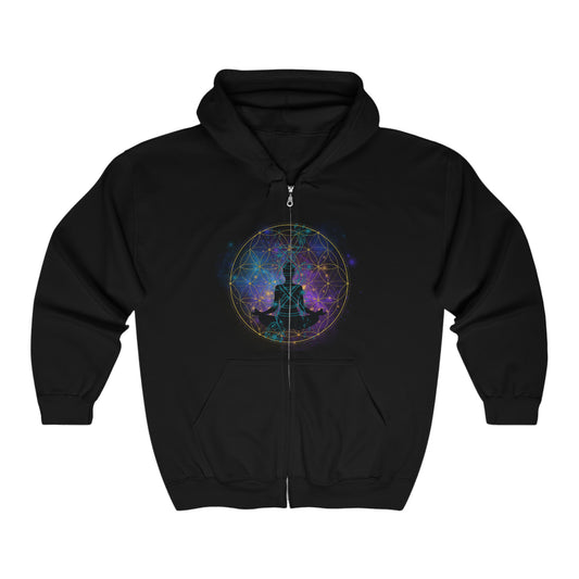 FLOWER OF LIFE Unisex Heavy Blend™ Full Zip Hooded Sweatshirt