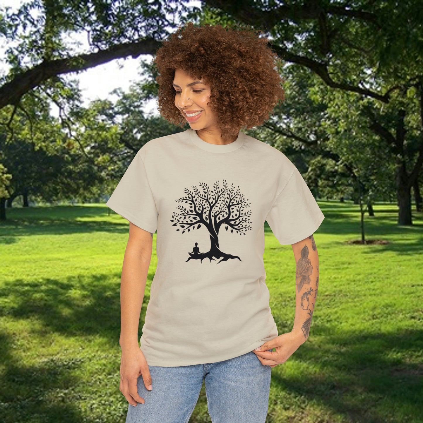 Meditation Tree Unisex Heavy Cotton Tee